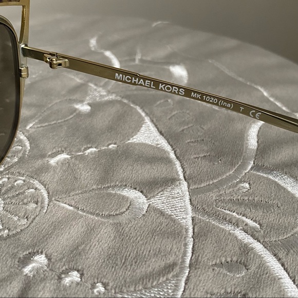 Michael Kors Ina Gold Cat’s Eye Mirrored Sunglasses - Picture 11 of 14